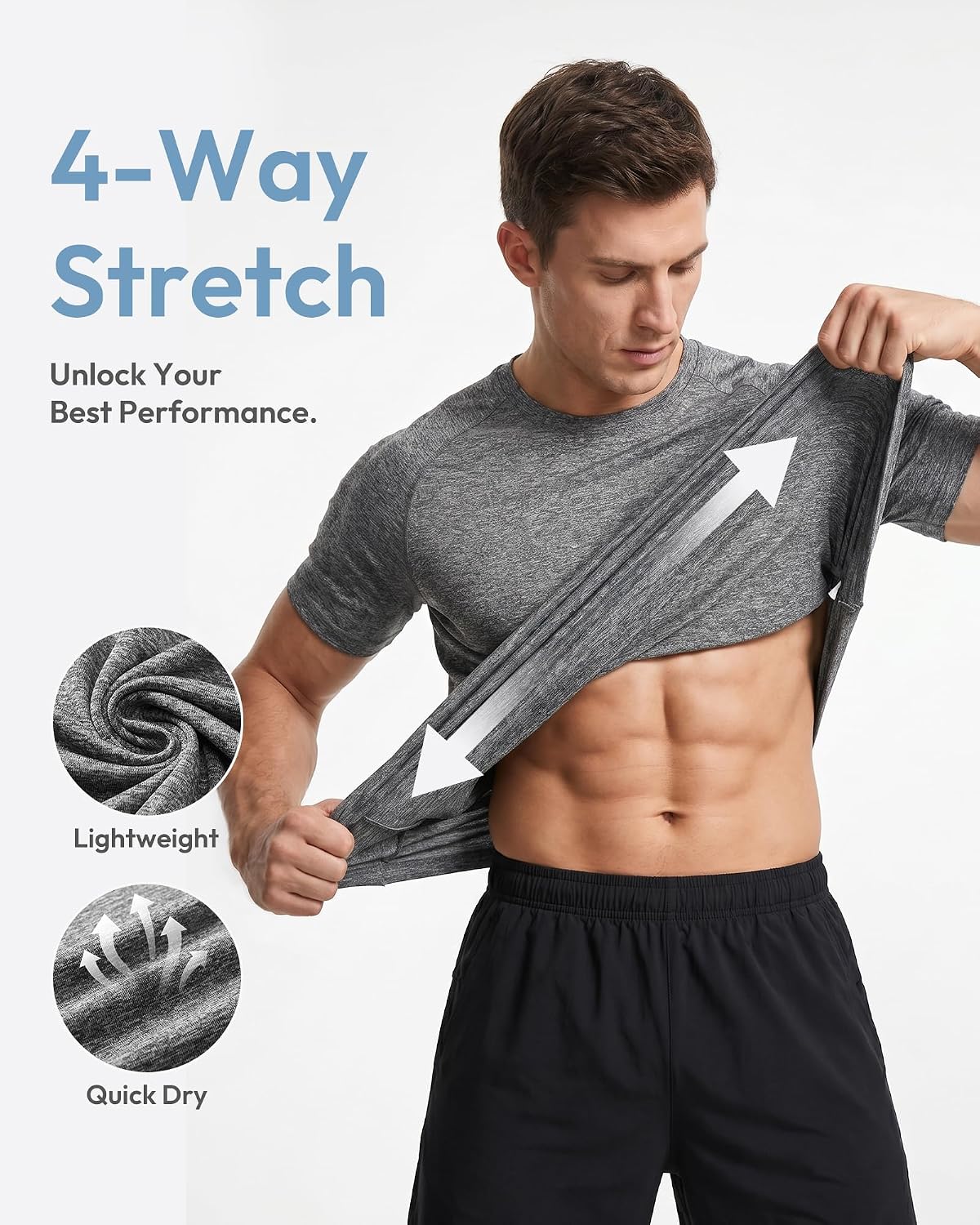 MCPORO Quick Dry Workout T-Shirts