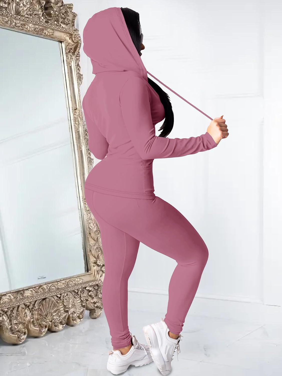 BNGPIKLY Zip Hoodie Jogger Set