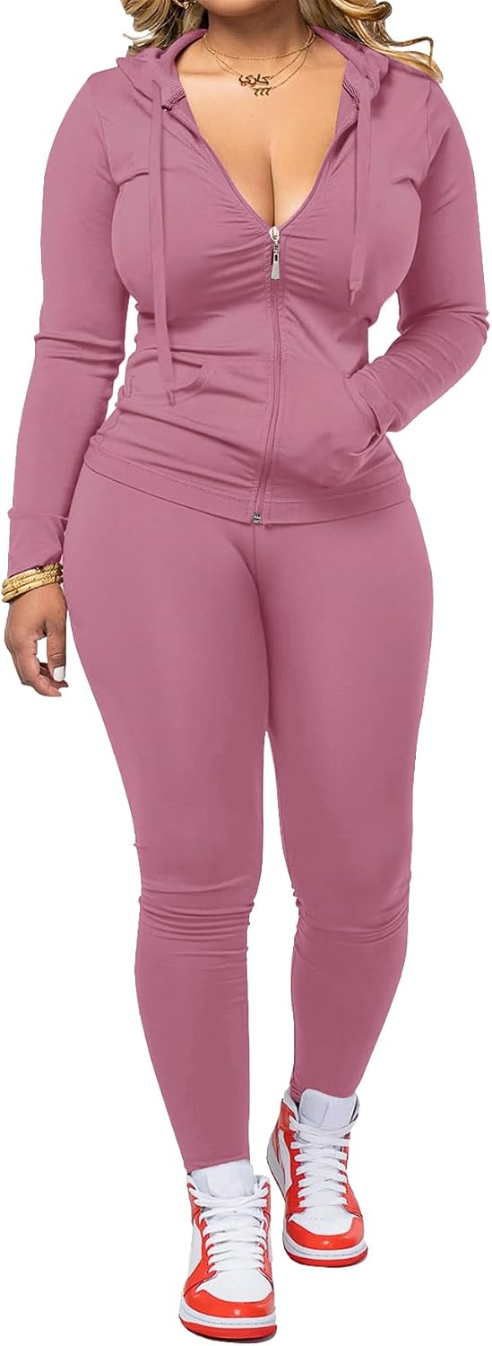 BNGPIKLY Zip Hoodie Jogger Set