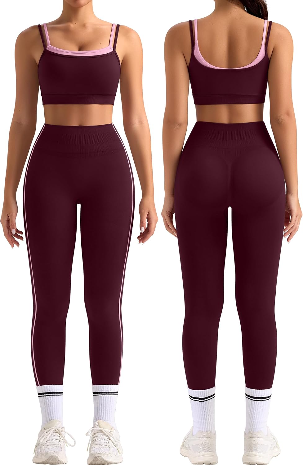 TDIFFUN Workout Top and Bottom Set