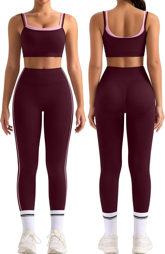 TDIFFUN Workout Top and Bottom Set